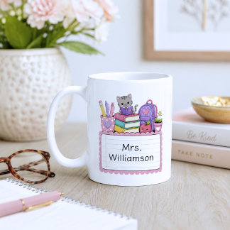 Whimsical Teacher Monogram Coffee Mug