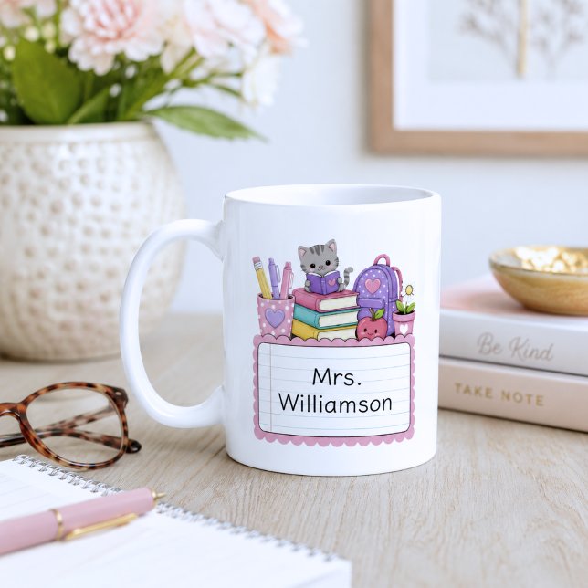 Whimsical Teacher Monogram  Coffee Mug (Creator Uploaded)