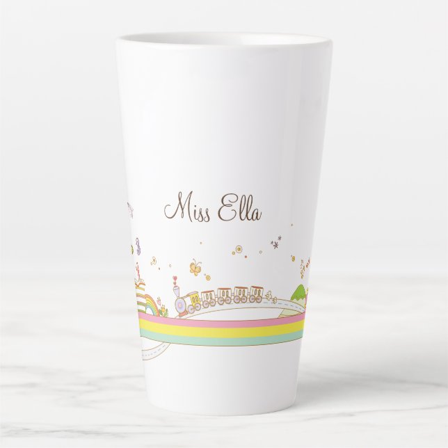 Whimsical Teacher's Scene Personalised Latte Mug (Front)