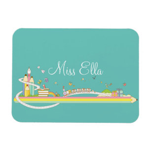 Whimsical Teacher's Scene Personalised Magnet