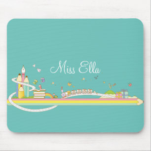 Whimsical Teacher's Scene Personalised Mouse Pad