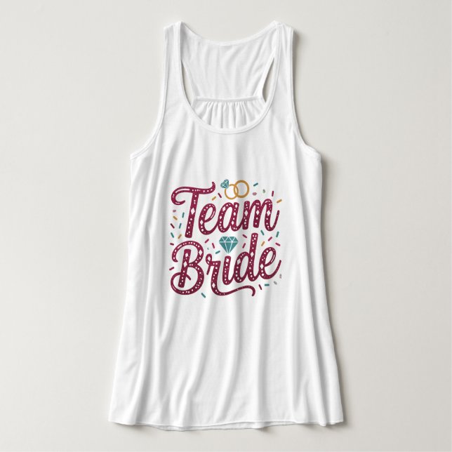 Whimsical Team Bride Wedding Party Tank Top (Design Front)