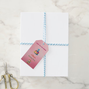 Whimsical Teddy Bear 1st Birthday Gift Tag