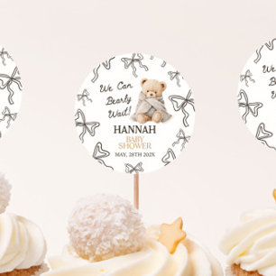 Whimsical Teddy Bear Baby Shower  Classic Round Sticker