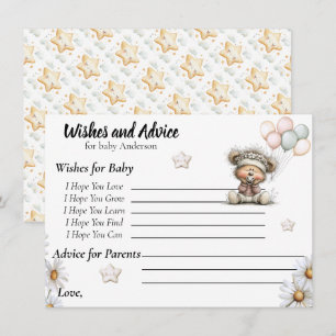 Whimsical Teddy Bear Baby Shower Design Enclosure Card