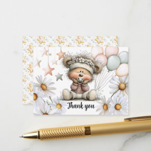 Whimsical Teddy Bear Baby Shower Thank You Enclosure Card