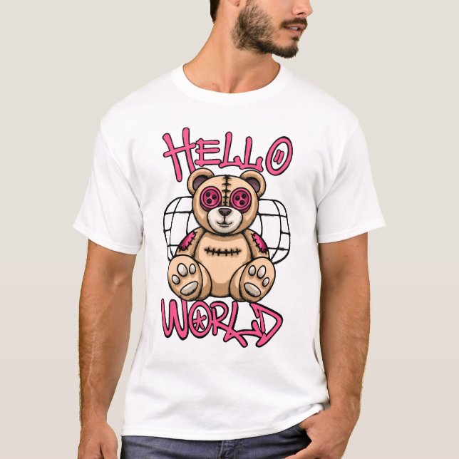 Whimsical Teddy Bear streetwear T-Shirt (Front)