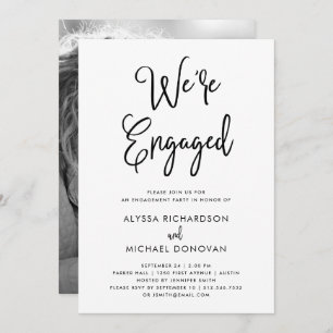 Whimsical Text with Photo   Engagement Party Invitation
