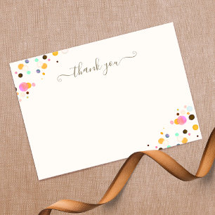 Whimsical Thank You Confetti Signature Script Card