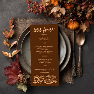 Whimsical Thanksgiving Friendsgiving Holiday CUSTO Menu