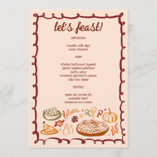 Whimsical Thanksgiving Holiday Vegetarian CUSTOM Menu
