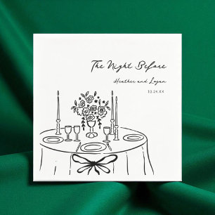 Whimsical The Night Before Rehearsal Dinner Table Napkin