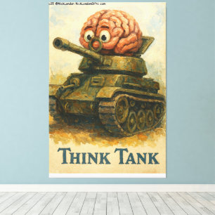 Whimsical Think Tank Cartoon Design Canvas Print