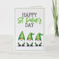Whimsical Three Green Gnomes St Patrick's Day