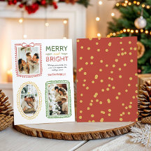 Whimsical Three Photo Frame Bow Merry & Bright