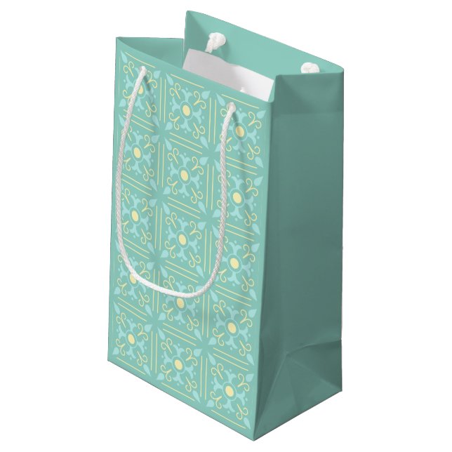 Whimsical Tiled Afternoon Tea Gift Bag (Back Angled)