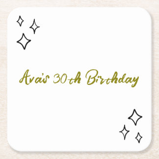 Whimsical Tini Bit Older Birthday Square Paper Coaster