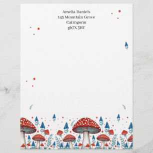 Whimsical Toadstool Personalised Custom Letterhead
