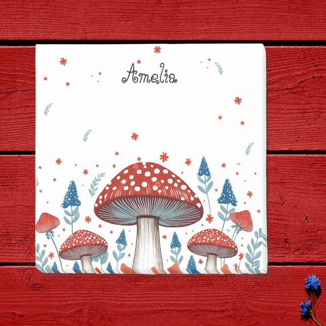 Whimsical Toadstool Personalised Post-it Notes (Creator Uploaded)