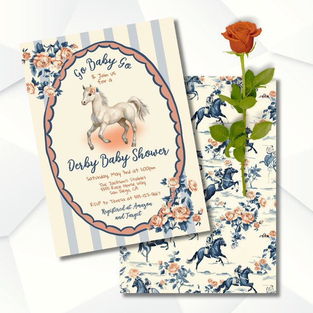 Whimsical Toile Derby Baby Shower Invitation (Creator Uploaded)