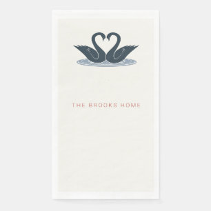Whimsical Toile Swan Chateau Personal Family Napkin
