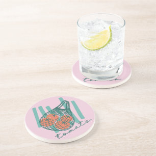 Whimsical Tomatos Italy Farmers Market Coaster