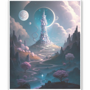 Whimsical Tower Landscape Fantasy Art