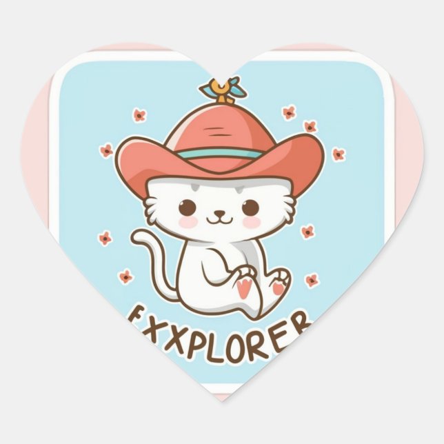 Whimsical Trading Adventure Sticker - Cute Kitten  (Front)