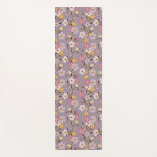 Whimsical Trailing Florals and Birds - Lavender Yoga Mat