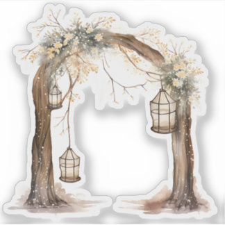 Whimsical Tree Arch Custom-Cut Vinyl Sticker