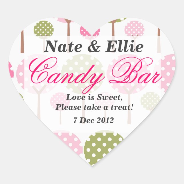 Whimsical Tree Candy Bar Sticker (Front)