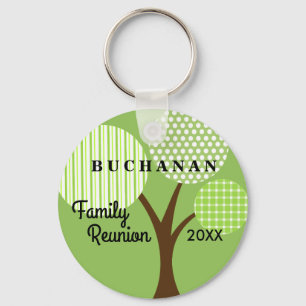 Whimsical Tree Family Reunion Dated Souvenir Gift Key Ring