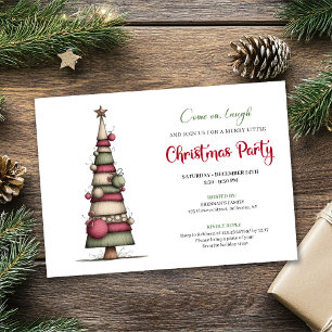Whimsical tree fun modern Christmas celebration Invitation