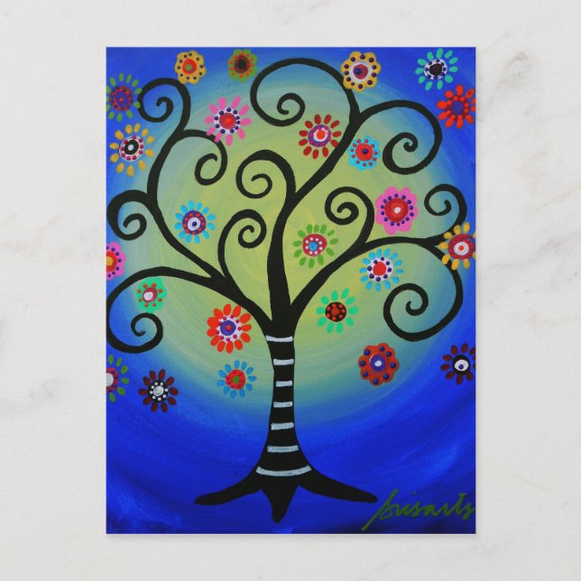 Whimsical Tree of Life Painting Postcard (Front)
