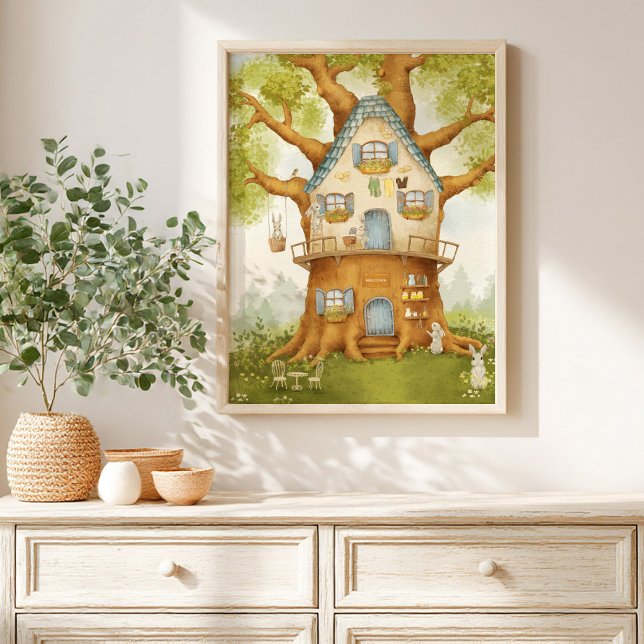  Whimsical Treehouse Storybook Poster kids (Creator Uploaded)