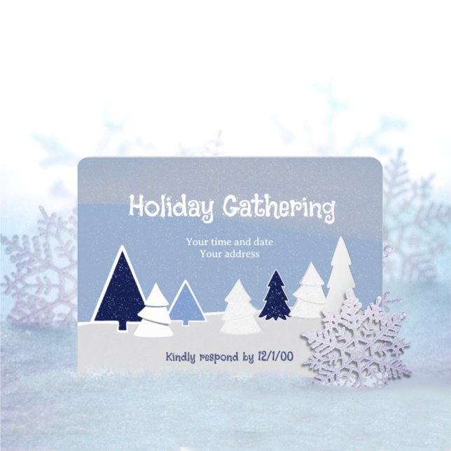 Whimsical Trees in Winter Foil Invitation (Creator Uploaded)
