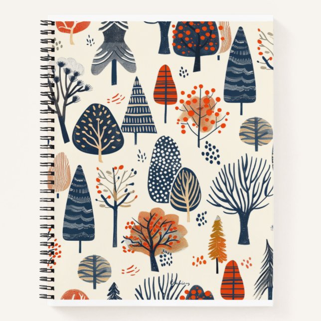 Whimsical Trees Pattern Notebook (Front)