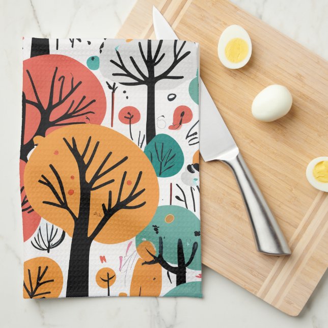 Whimsical Trees Tea Towel (Quarter Fold)
