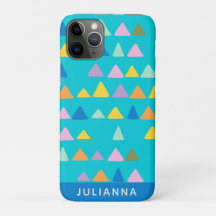 Whimsical Triangle Pattern Turquoise Personalised