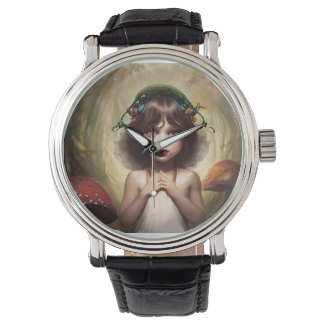 whimsical trippy mushroom lovers  watch (Front)