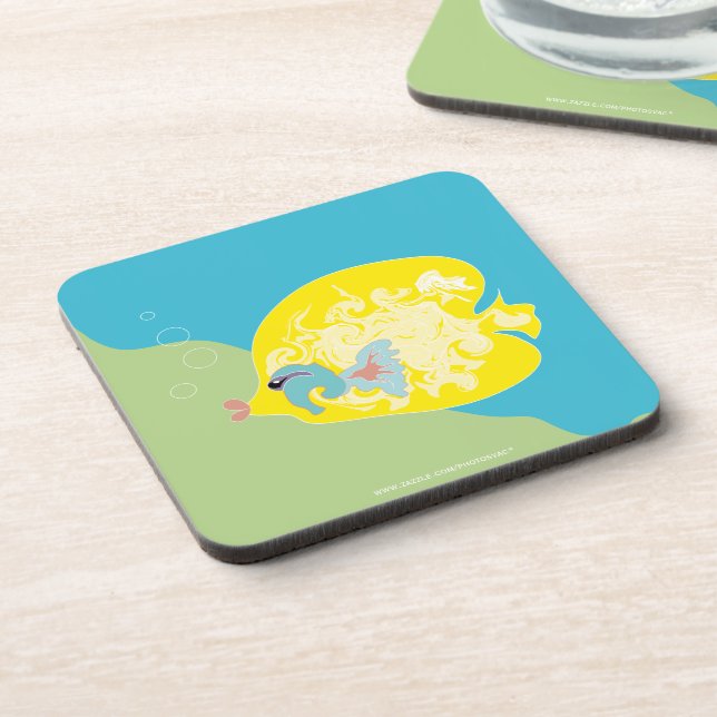 Whimsical Tropical Fish Ocean Art Coaster (Left Side)