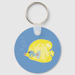 Whimsical Tropical Fish Ocean Art Key Ring