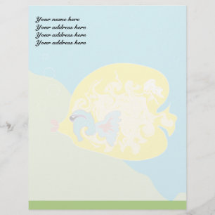Whimsical Tropical Fish Ocean Art Letterhead