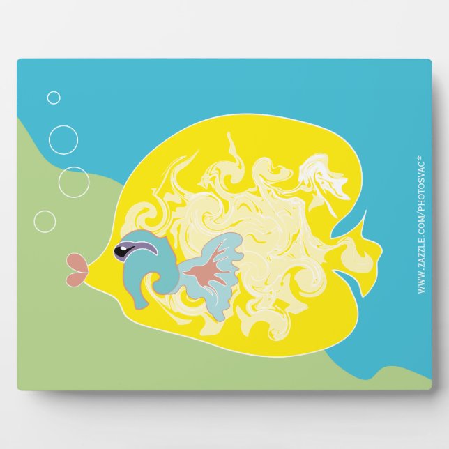 Whimsical Tropical Fish Ocean Art Plaque (Front)