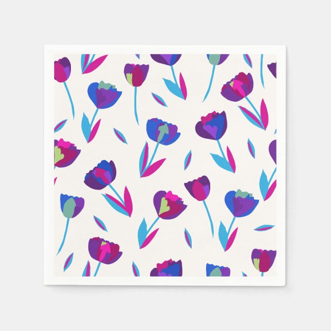 Whimsical Tulips Napkin (Front)