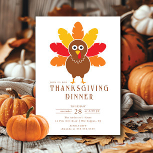 Whimsical Turkey Thanksgiving Invitation