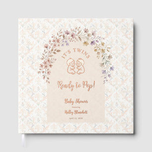 Whimsical Twins Baby Shower Rose Gold LPM26 Guest Book