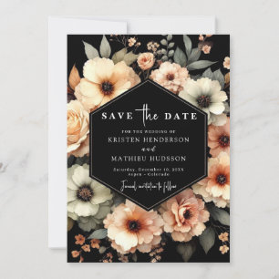 Whimsical Typography Peach Wedding Save The Date