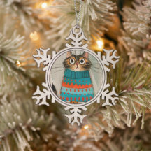 Whimsical Ugly Christmas Sweater Cookie Cat