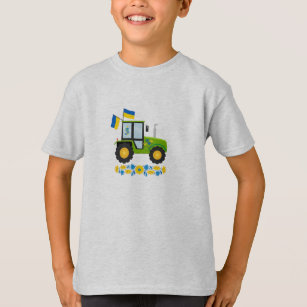 Whimsical Ukraine Tractor Kids T-Shirt